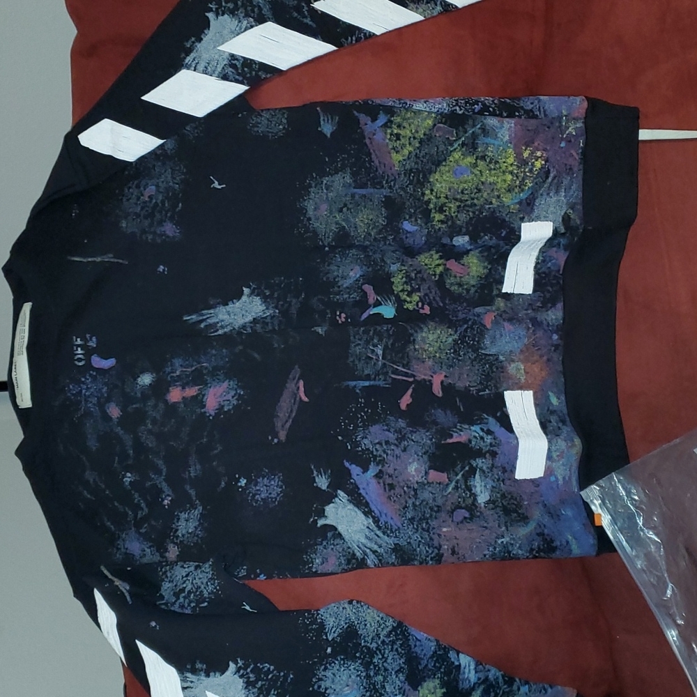 Off-White Diagonal Galaxy , Crewneck- brushed black